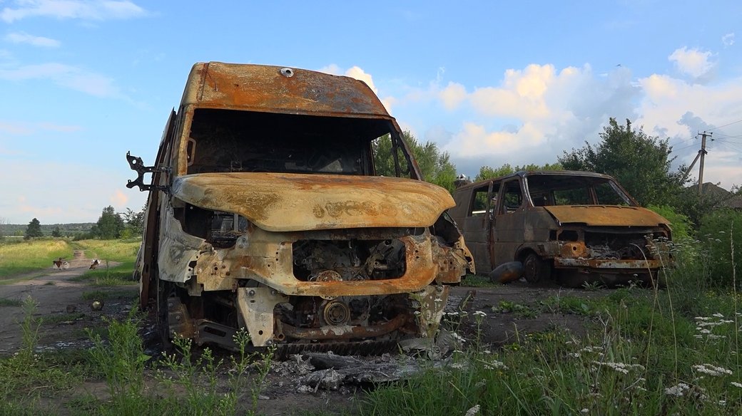 Згорілі авто. © Суспільне Чернігів