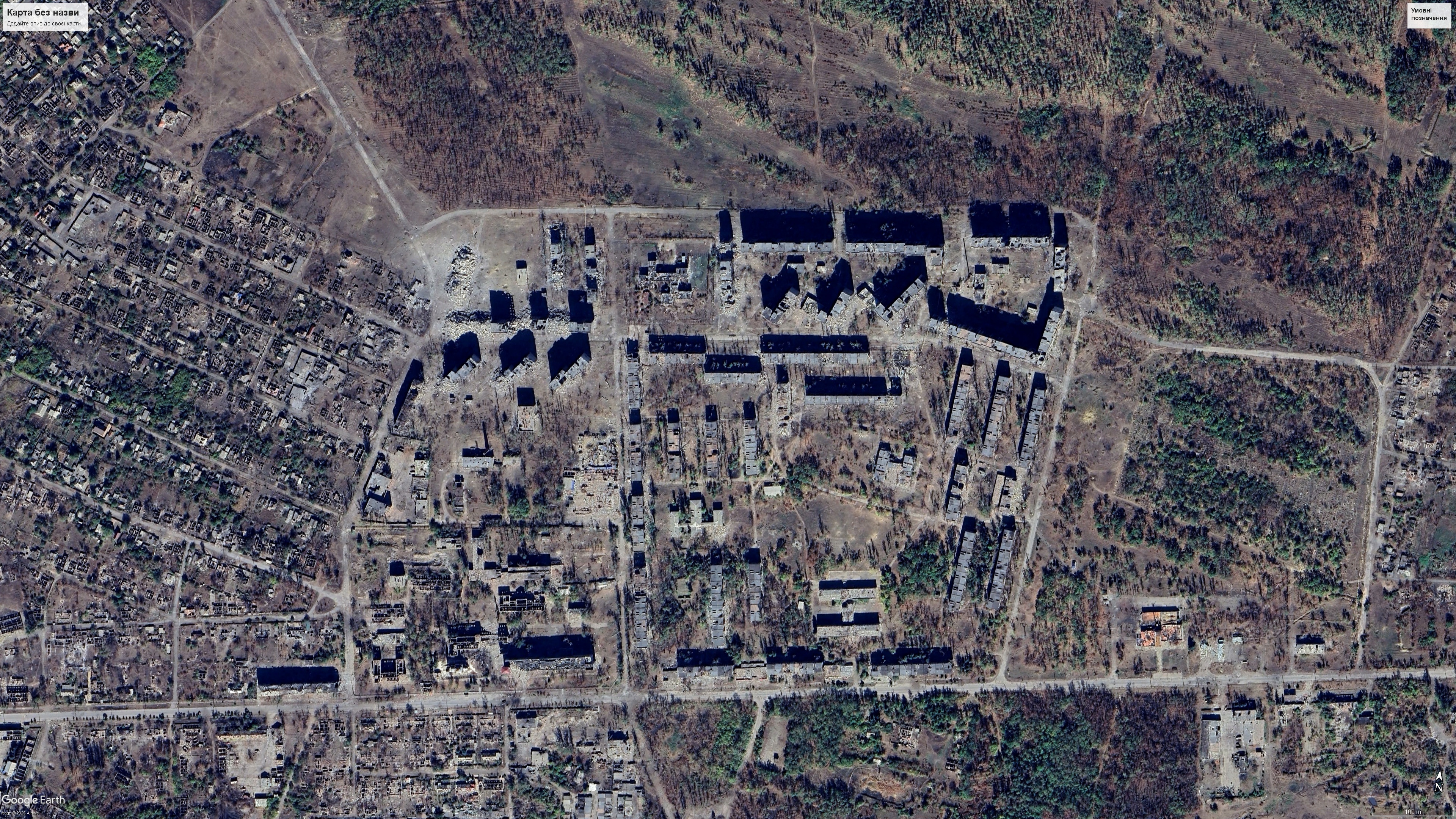 Район на сході, знімок із супутника