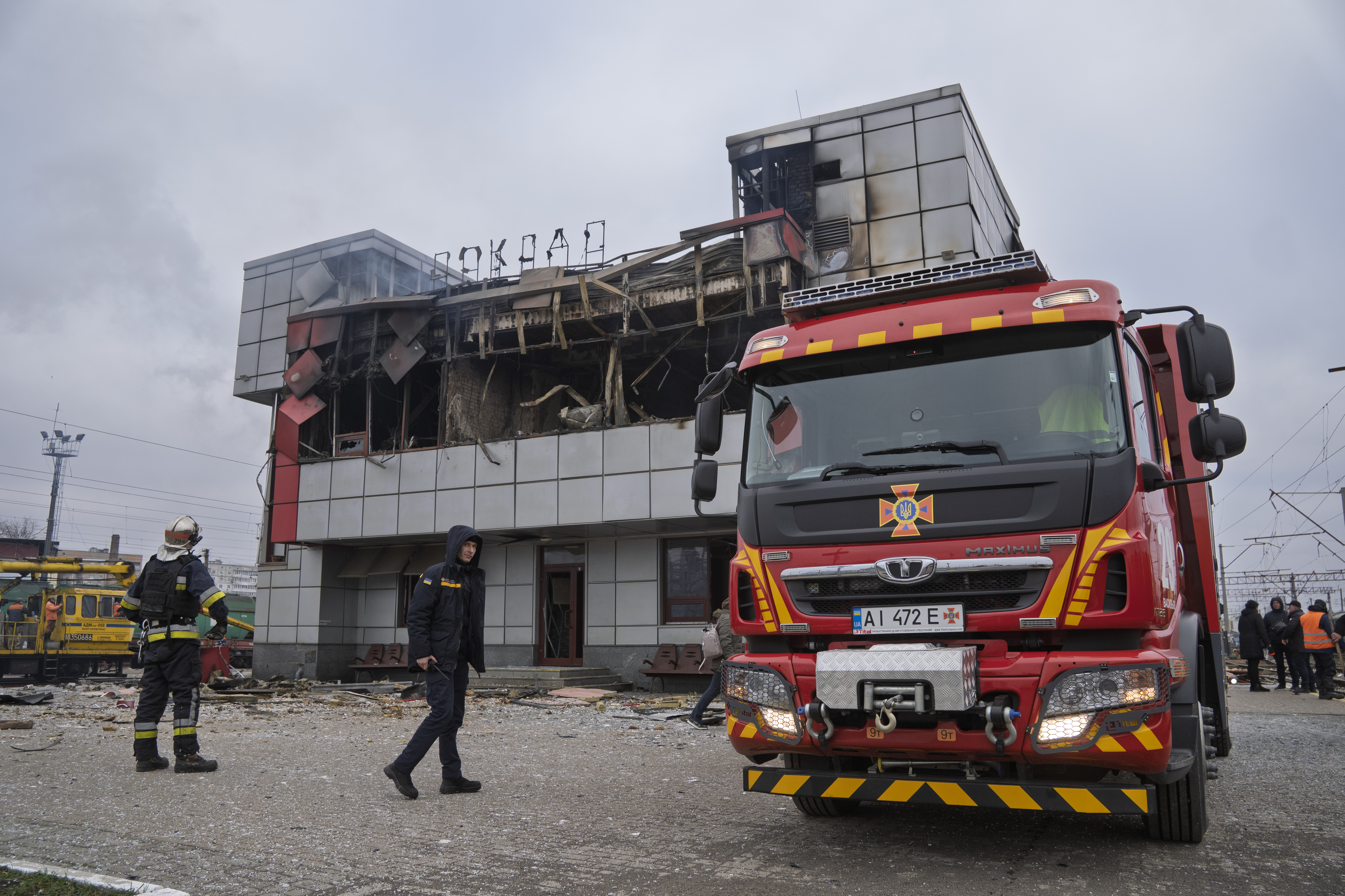 Атака на фастівський вокзал. Грудень 2025 року. Фото: Сергій Окунєв
